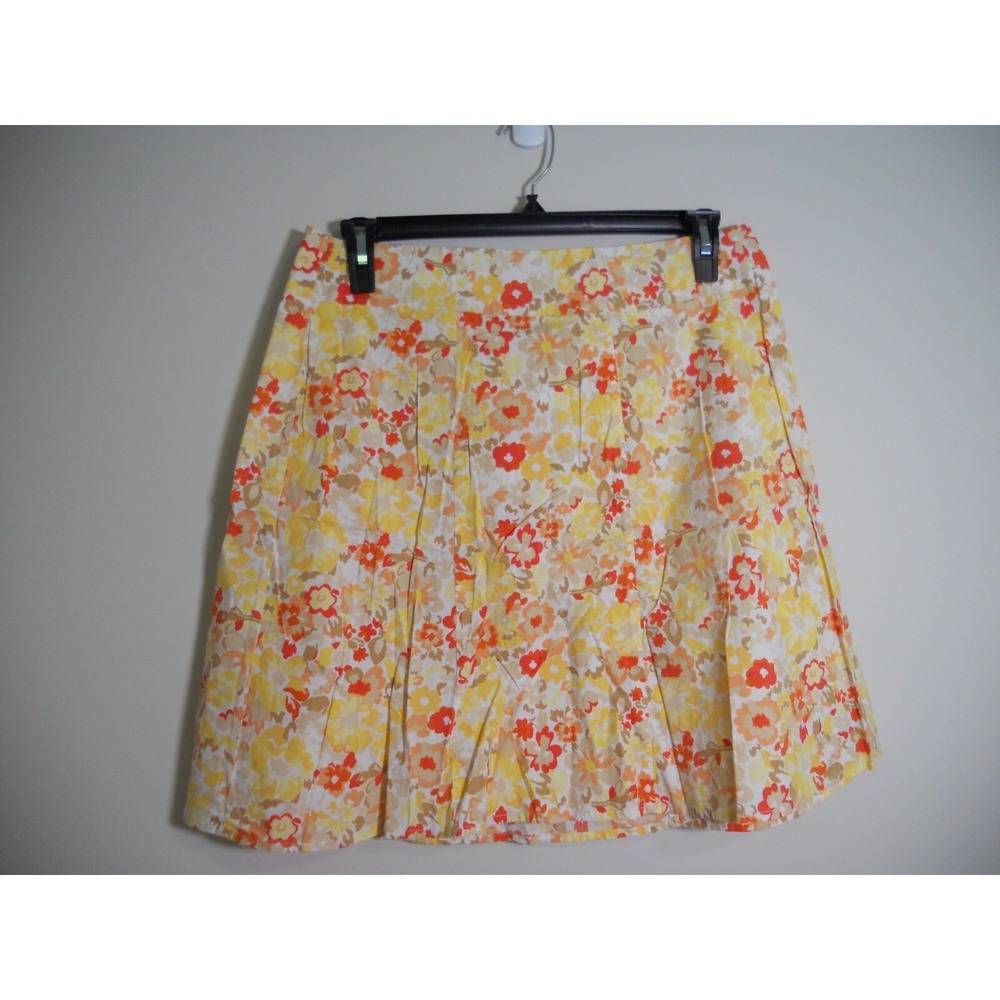 Sonoma Stretch Women's Floral Cotton Blend Side Zip Skirt Size XL